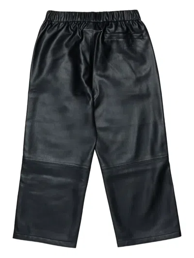 Mm6 Maison Margiela Elastic-waist Zip-pocket Trousers In Black