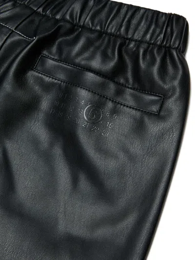 Mm6 Maison Margiela Elastic-waist Zip-pocket Trousers In Black