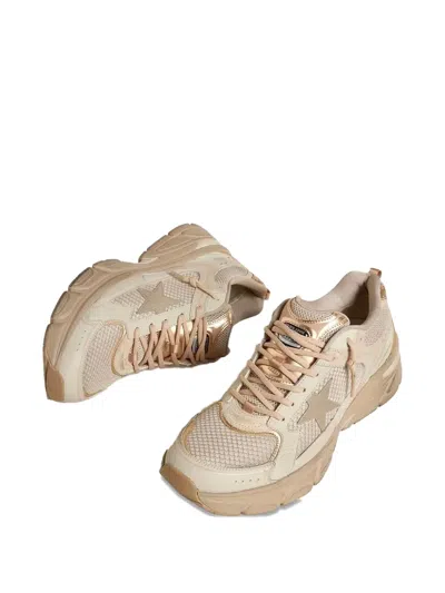 Golden Goose Net Leather And Suede Sneakers With Star Detail
