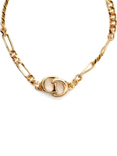 Pre-owned Dior 1980 Cd Chain Bracelet In Gold