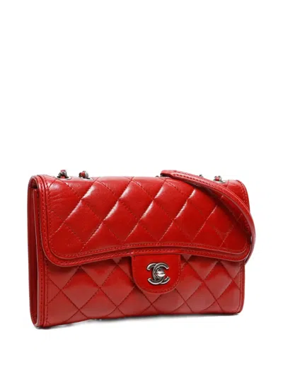 Pre-owned Chanel 2013-2014 Flap Shoulder Bag In Red