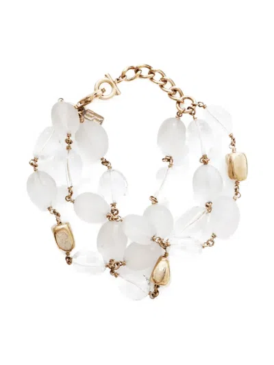 Pre-owned Ferragamo 1970-1980s Stone-detailing Bracelet In Gold