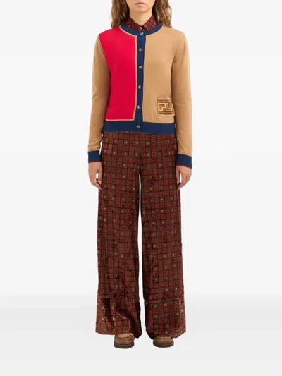 Pierre-louis Mascia Colour-block Panelled Cardigan In Nude