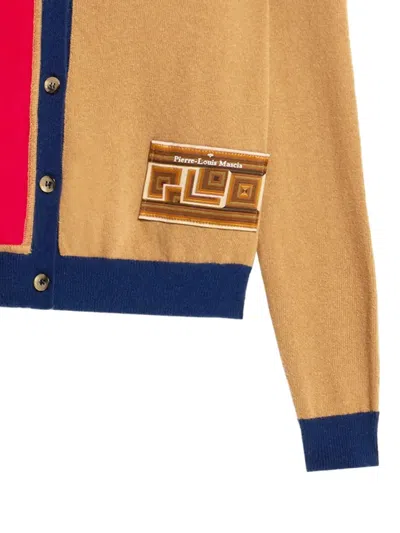 Pierre-louis Mascia Colour-block Panelled Cardigan In Nude