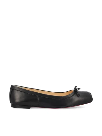 Christian Louboutin Mamadrague Napa Bow Red Sole Ballerina Flats