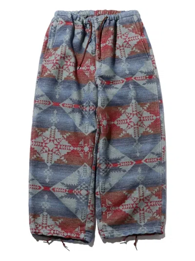 GEOMETRIC-PATTERN DRAWSTRING TROUSERS