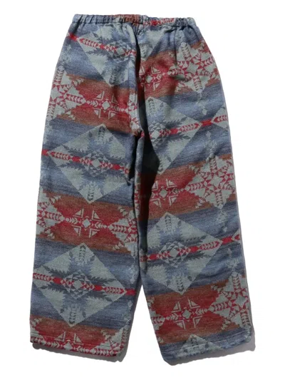 GEOMETRIC-PATTERN DRAWSTRING TROUSERS