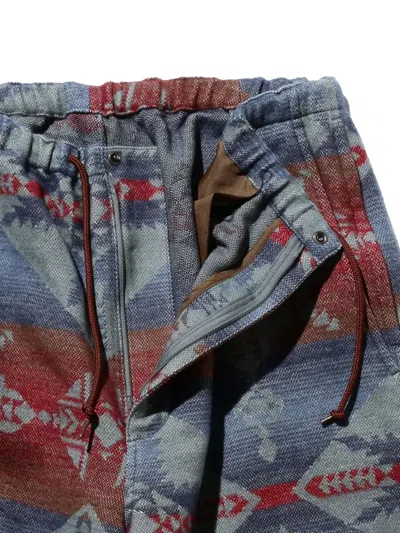 GEOMETRIC-PATTERN DRAWSTRING TROUSERS