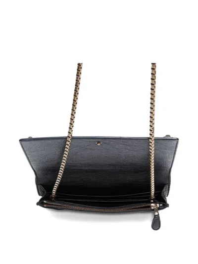 Pre-owned Balenciaga 2000-2020s Lambskin Wallet On Chain In Black