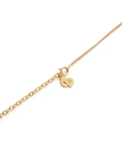 Pre-owned Dior 1980-1990 Logo-pendant Necklace In Gold