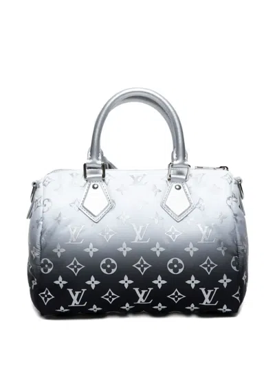 Pre-owned Louis Vuitton 2020-2024 Speedy Bandoulière 25 Handbag In Gray