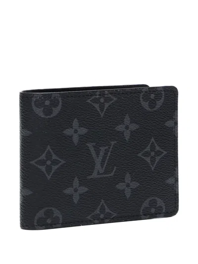 Pre-owned Louis Vuitton 2020-2024 Monogram Eclipse Wallet In Black