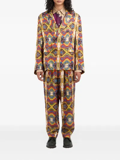 Pierre-louis Mascia Fancy Double-breasted Patterned Blazer In Multi