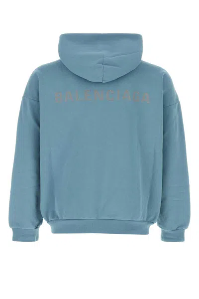 Balenciaga Back Reflective Hoodie Medium Fit In Grey Blue In Blue