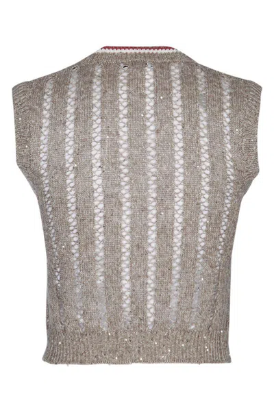 Brunello Cucinelli V-neck Sleeveless Knit Vest Design