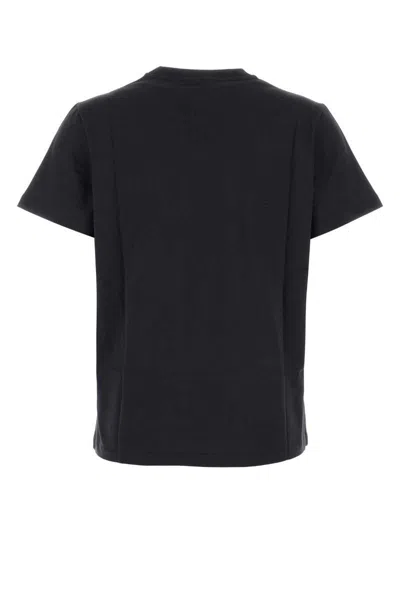 Ganni Crew-neck Cotton T-shirt With Banana Print In Gray