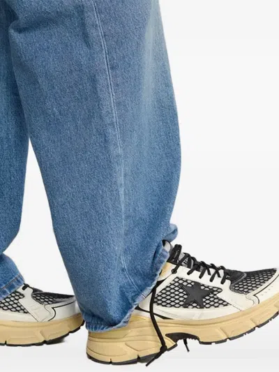 Golden Goose Leather Trainers With Mesh Panels In Multi