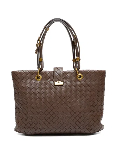 Pre-owned Bottega Veneta 2008 Small Roma Tote Bag In Brown