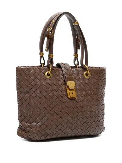 Pre-owned Bottega Veneta 2008 Small Roma Tote Bag In Brown