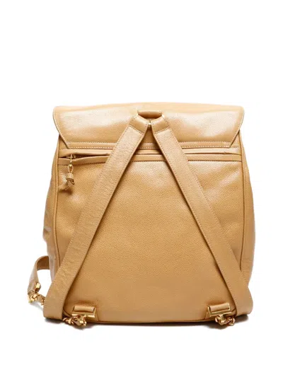 Pre-owned Chanel 1994-1996 Cc-mark Turn-lock Leather Backpack