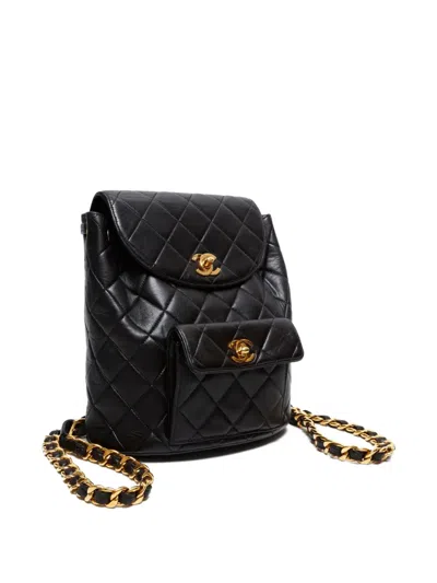 Pre-owned Chanel 1991-1994 Cc-mark Turn-lock Quilted Backpack