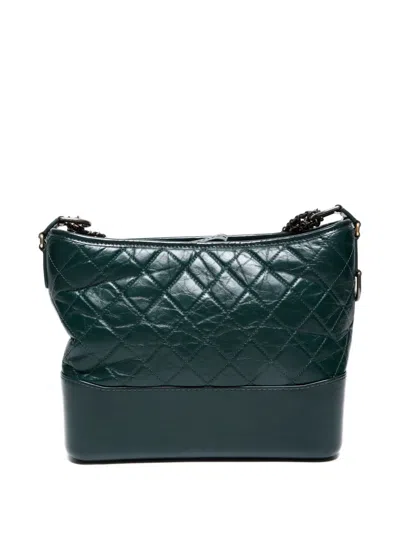 Pre-owned Chanel 2018-2019 Gabrielle Shoulder Bag In Green
