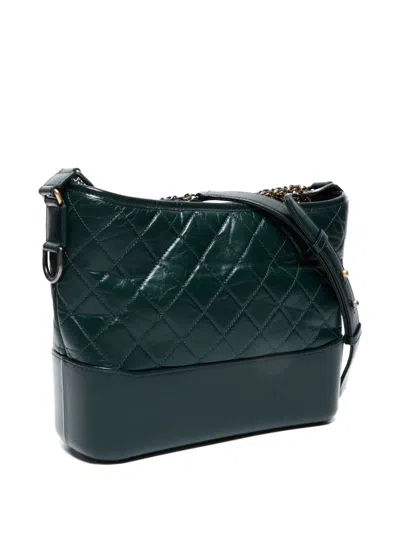 Pre-owned Chanel 2018-2019 Gabrielle Shoulder Bag In Green