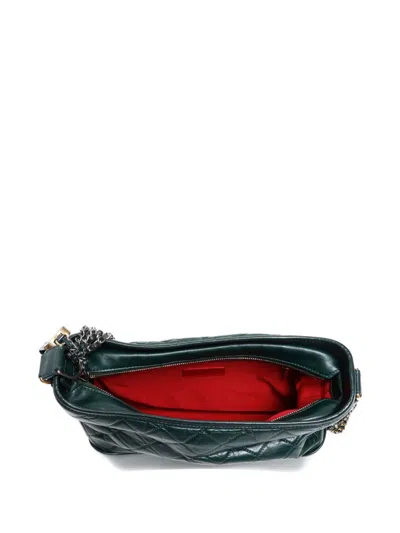 Pre-owned Chanel 2018-2019 Gabrielle Shoulder Bag In Green