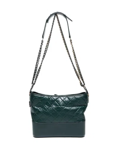 Pre-owned Chanel 2018-2019 Gabrielle Shoulder Bag In Green