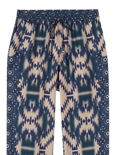 Pierre-louis Mascia Geometric-pattern Drawstring Trousers In Multi