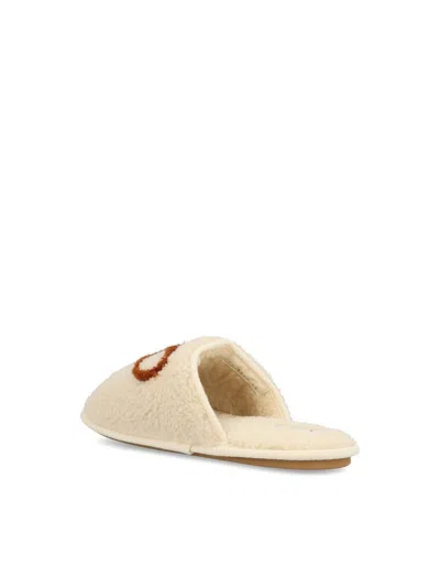 Valentino Logo-embroidered Slippers In White