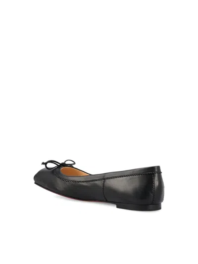 Christian Louboutin Mamadrague Napa Bow Red Sole Ballerina Flats
