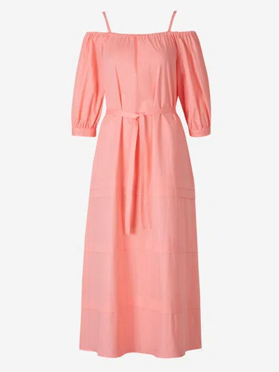Peserico Off-the-shoulder Maxi Dress In Pink