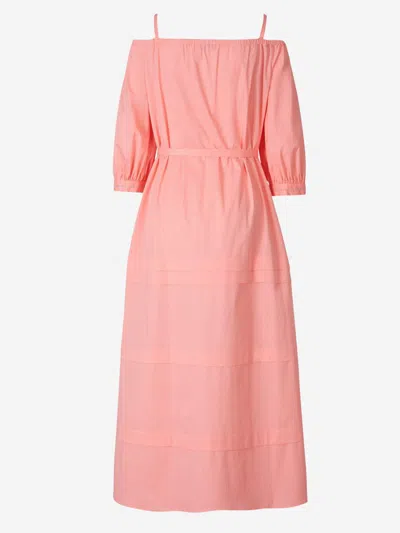 Peserico Off-the-shoulder Maxi Dress In Pink