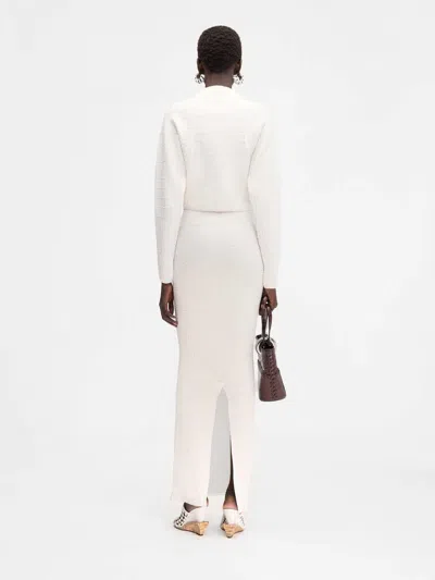 Jacquemus Womens Off-white The Scala Croc-embossed Woven-stretch Cardigan