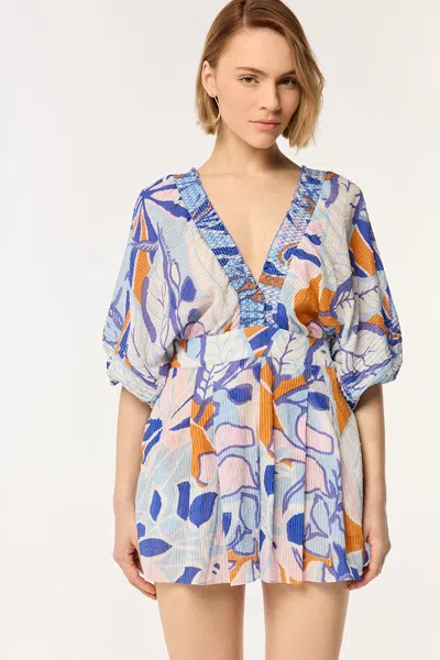 Poupette St Barth Short Jumpsuit Chantal In Blue