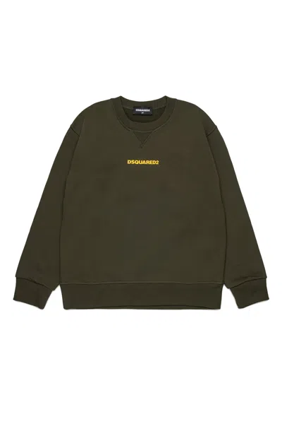 Dsquared2 Felpa In Cotone Con Logo In Green
