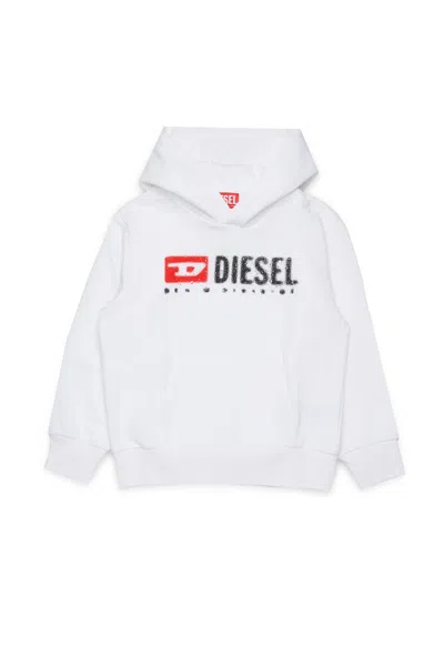 Diesel Sdropshood Over Logo-print Hoodie In White