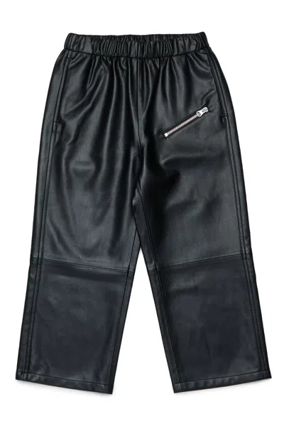 Mm6 Maison Margiela Pantaloni In Tessuto Spalmato Con Zip In Black