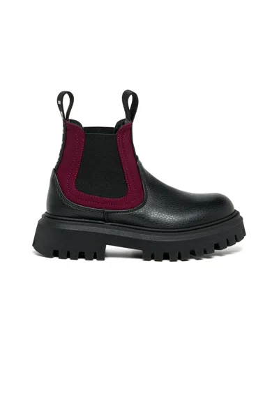 Marni Stivali Chelsea In Pelle Con Nastro Logato In Black