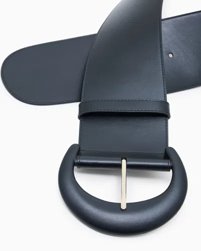 Giorgio Armani Smooth Leather Belt In Black