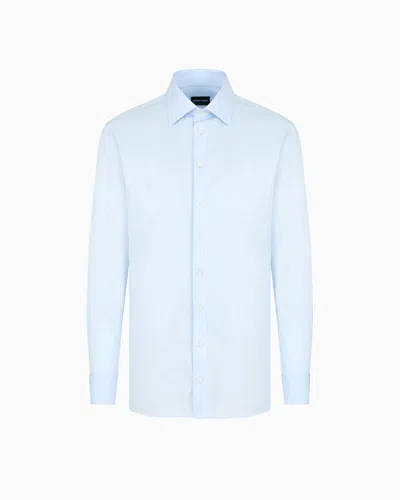 Giorgio Armani Chemise Coupe Classique En Sergé De Coton Luxueux