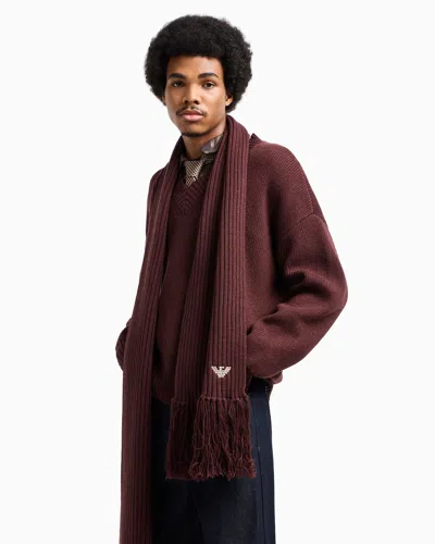 Emporio Armani Asv New York Capsule Collection Ribbed Wool-blend Scarf