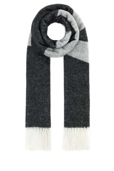Apc A.p.c. Dark Grey Wool Blend Malo Scarf In Blue