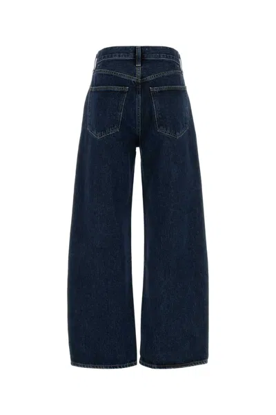 Agolde Low Curve Mid-rise Barrel-leg Jeans In Black