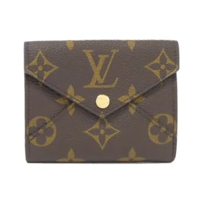 Pre-owned Louis Vuitton Marron Rose Ballerine Coated Canvas Wallet (tri-fold) () In Multi