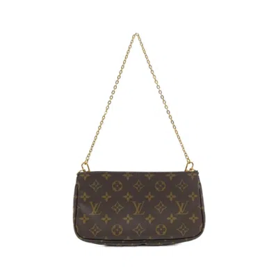 Pre-owned Louis Vuitton Marron Rose Clair Coated Canvas Pochette Pouch Shoulder Bag ()