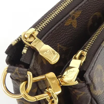 Pre-owned Louis Vuitton Marron Rose Clair Coated Canvas Pochette Pouch Shoulder Bag ()