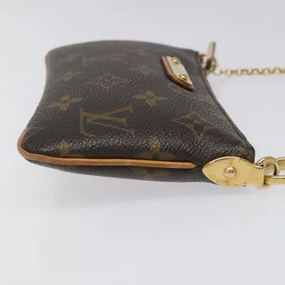Pre-owned Louis Vuitton Milla Brown Canvas Clutch Bag ()