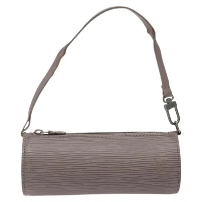 Pre-owned Louis Vuitton Mini Baby Papillon Grey Leather Clutch Bag ()